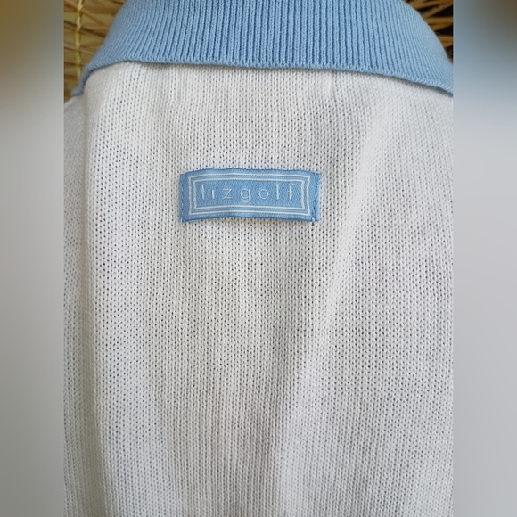 Vintage Lizgolf Blue and White Women's Polo Shirts Golf  Vest_Large - Picture 3 of 12